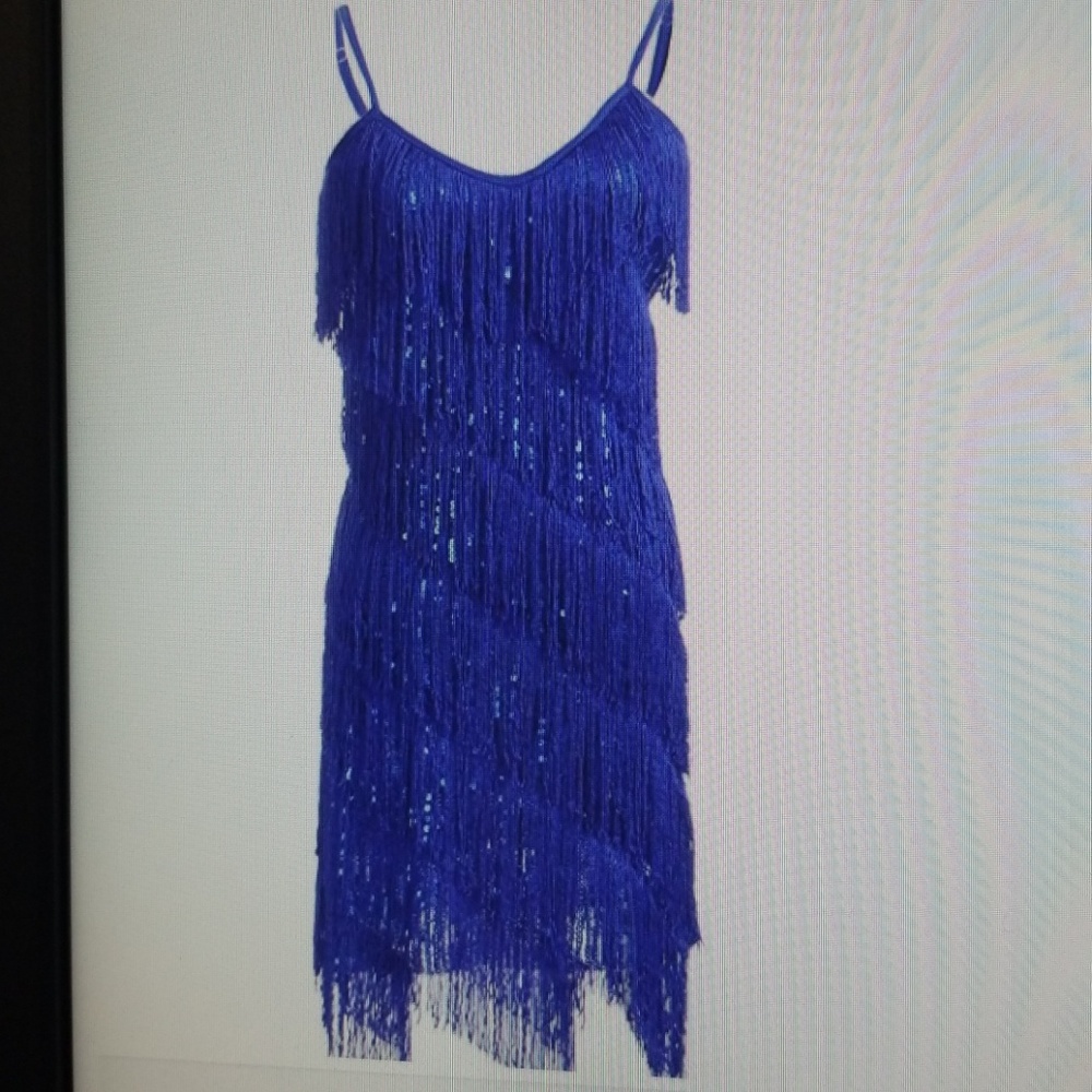 COPY - Anna-Kaci Womens Fringe Sequin Strap Backless -M